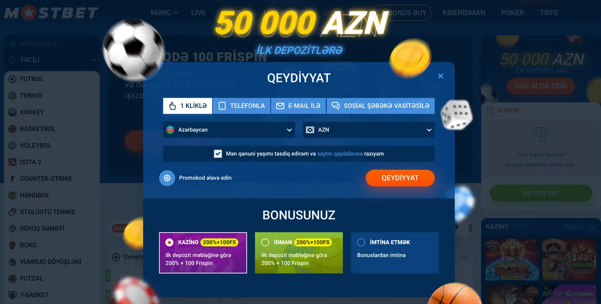 Addım-addım qeydiyyat prosesi Mostbet